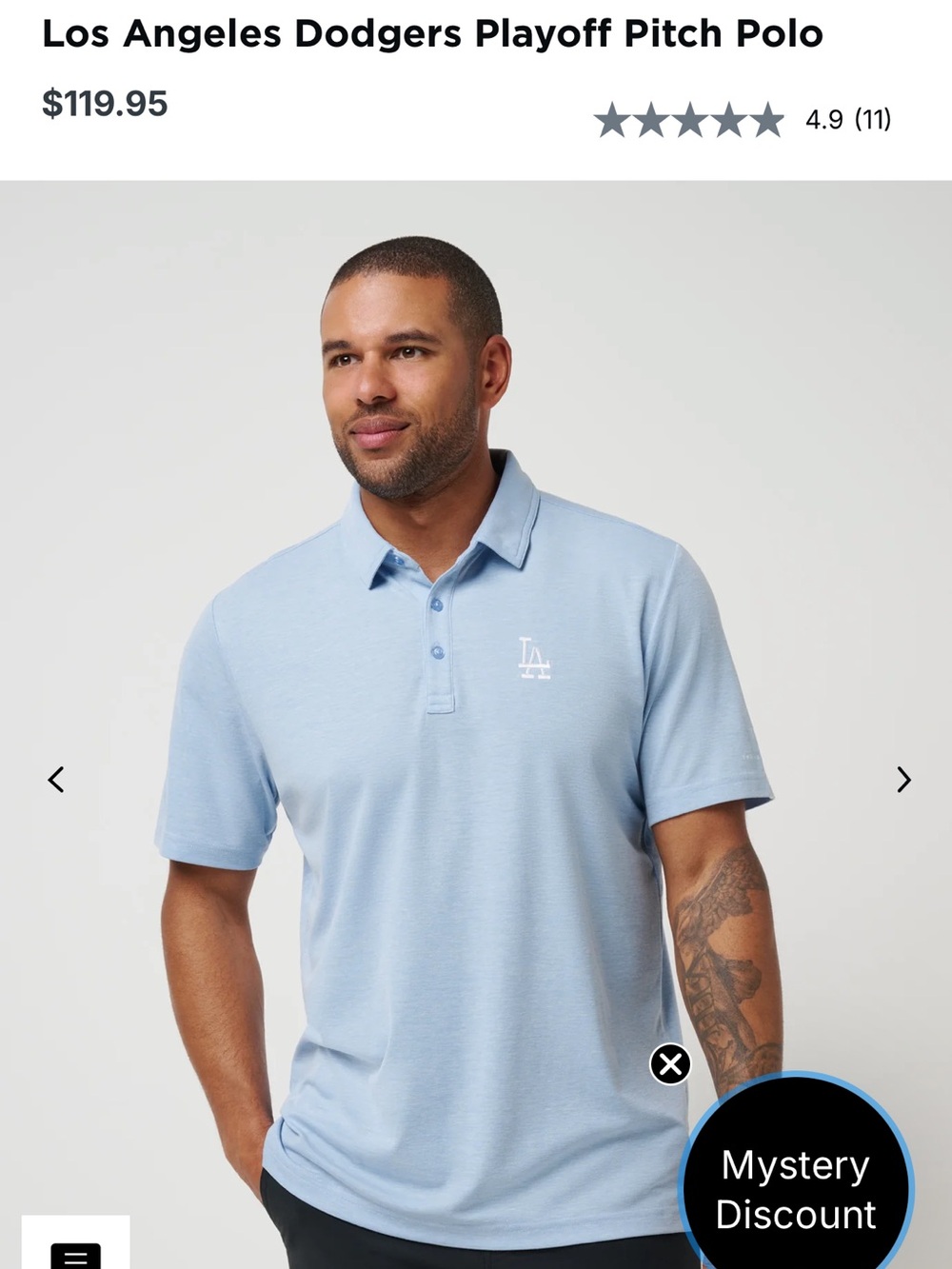 Travis Mathew LA Dodgers Playoff Pitch Polo